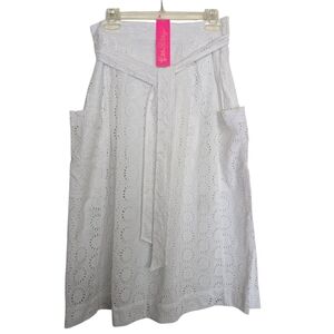 NWT Lilly Pulitzer White Eyelet Midi Skirt
